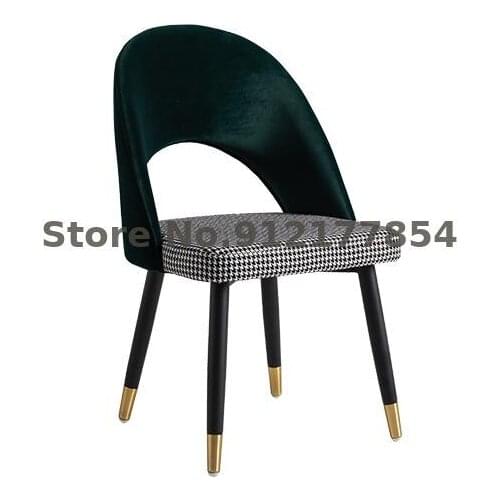 Nordic houndstooth dining chair restaurant chair home back chair light luxury dining table chair negotiation chair net red dress