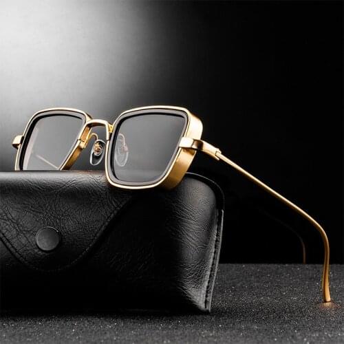 2021 New Steampunk Sunglasses Fashion Men Women Brand Designer Vintage Square Metal Frame Sun Glasses UV400 Eyewear
