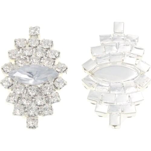 35x20mm Rhinestone DIY Craft Supply Flatback Button Embellishments Ribbon Decorative Clothes Accessories Costura Sewing