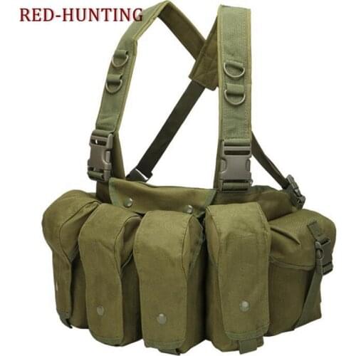 Outdoor Chest Rig Airsoft Hunting Vest Molle Pouch Simple Military Tactical Vest Magazine Pouch Carrier Vest