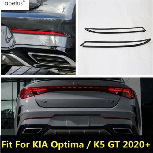 Rear Bumper Fog Lights Lamps Frame Decor Cover Trim ABS Carbon Fiber Look Exterior For KIA Optima / K5 GT 2020 2021 Accessories