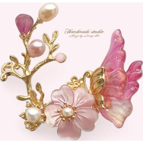 CCijiNG Freshwater Pearls Flower Brooches For Women Jewelry Lady Sweater Suit designer Gift Handmade Fine Jewelry XZ3013