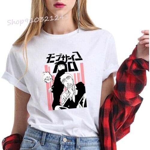 Women Mob Psycho 100 T-shirt Printed Cute Japanese Anime Shirt Summer Tops Casual Harajuku Short Sleeve Tee Shirt Femme Clothing