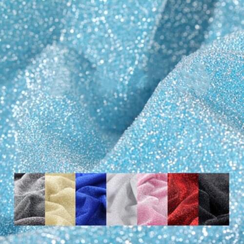 1 Meter Starry Sky Glitter Mesh Yarn Cloth Fabrics Thin Gauze Tissue Wedding Dolls DIY Handmade Anchor Sewing Textile Bling Desi