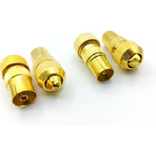 100pcs Gold Plated TV Male Aerial Connector RF Coax Cable Plug Freeview Coaxial