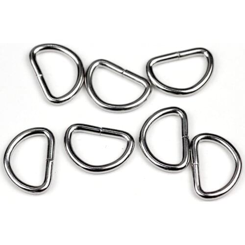 20 pieces/lot) 20mm Metal D-shaped buckle. Luggage metal buckle. ring. button. Bags mountaineering backpack accessories