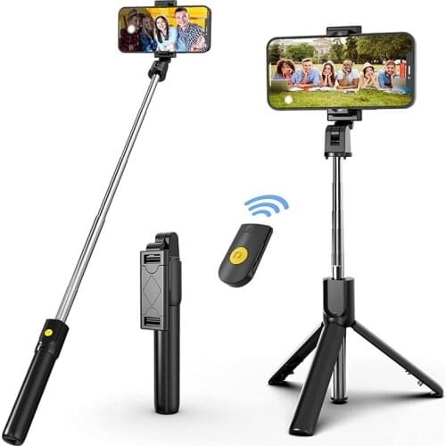 Tripod With Bluetooth Wireless Remote 3 In 1 Extendable Selfie Stick For IPhone 12 11 X XR XS Galaxy S21 S20 Note 10 OnePlus 8T