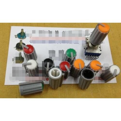 5pcs/lot 107 # BEHRINGER potentiometer knob knob 5 color axle, black. Green. Orange. Yellow 270 degrees