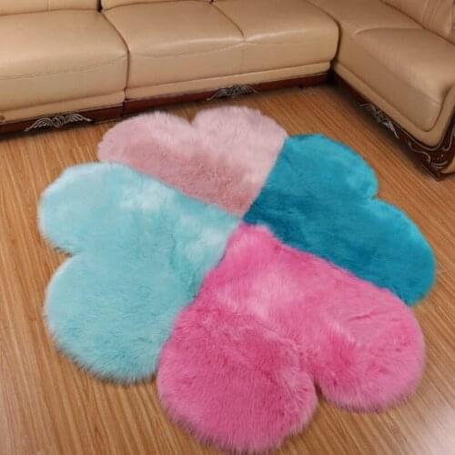 90CM Artificial Wool love Splicing Carpet Artificial Wool Warm Hairy Carpets Seat Textil Fur Area Rugs Fluffy Soft Tapete tapis