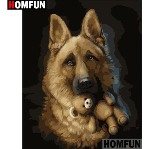 HOMFUN Diamond Painting "Dog animal avatar"Cross Stitch Custom Photo Diamond Embroidery Square Round Drill Home Decor A30175