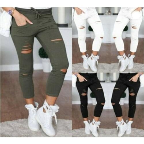 Женские рваные джинсы AUSO China At AliExpress