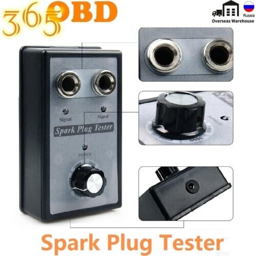 Spark Plug Tester Adjustable Double Hole 12V Gasoline Vehicles Car Sparking Plug Tester Diagnostic Tool Power Adapter