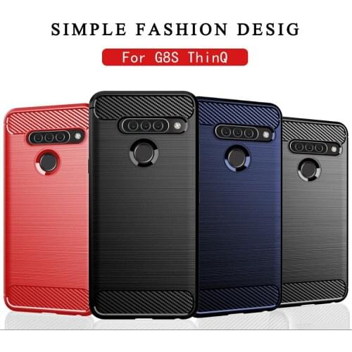 For LG G8S ThinQ Case Shockproof Brushed Carbon Fiber Soft Bumper Case Cover for LG G8 ThinQ G8X Phone Cases