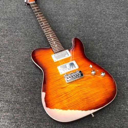 Factory customized electric guitar, tiger maple veneer, small double rocking bridge, maple neck, postage
