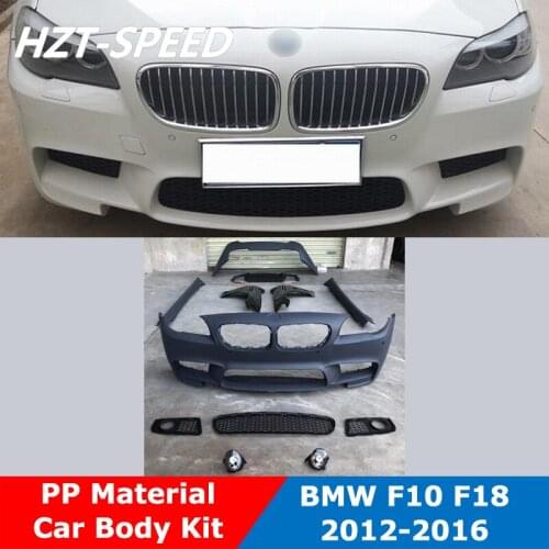 F10 MT Type PP Unpainted Car Body Kit Front Bumper Side Skirts Fender Rear Bumper For BMW 5 Series F18 525i 53i Modify M5 12-16