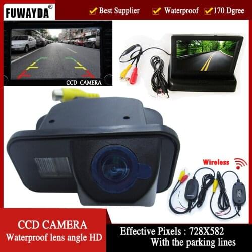 FUWAYDA Wireless Color CCD Car Rear View Camera for TOYOTA Corolla Tarago Previa Wish Alphard 4.3 Inch foldable LCD TFT Monitor
