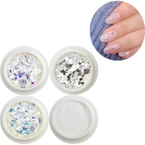 Five-pointed Star Moon Heart Manicure Sequins Glitter Mixed DIY Nail Art Decor 3D Hexagon Colorful Five-pointed