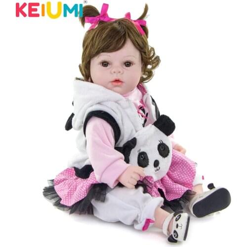 KEIUMI Cutely 20 Inch New Style Reborn Baby Lovely Girl Doll With Cloth body Vinyl Baby Toy Doll For Childrens Day Gifts