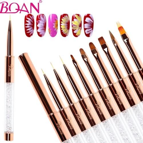 BQAN Nail Art Brush Liner Drawing Nail Brush UV Gel Liner Painting Pen Acrylic Brush For Nails Gradient Rhinestone Manicure Tool