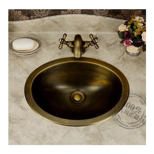 Classic bronze wash basin counter vintage bathroom copper basin vintage tap