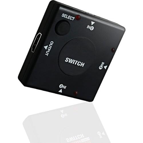3 Port Switch Switcher Splitter 3 Input 1 Output Box HDMI-Compatible Selector for PS3 PS4 Smart HDTV 1080P 5 Input