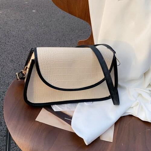 Crocodile Pattern Square Retro Tote Bag 2021 New Fashion High Quality PU Leather Womens Designer Handbag Shoulder Messenger Bag