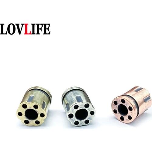 DIY Brass Knife Beads Revolver Magnum Bullet Magazine Shape Paracord Umbrella Rope Outdoor EDC Bead Keychain Lanyard Accessories