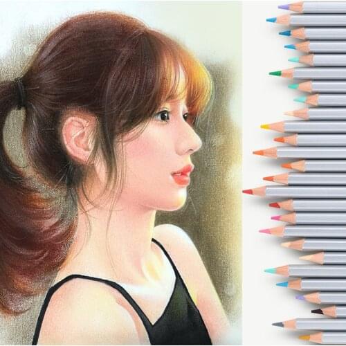 Marco Raffine Water-Soluble Colored Painting Pencils Set 24/36/48/72 Colors Drawing Sketching Hexagon Pens with Color Brush