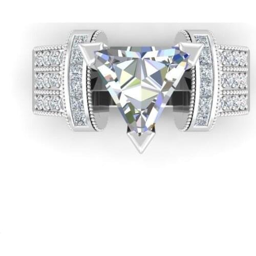 Fashon Jewelry White Zircon Rings for Wedding Engagement Ring Set Gifts