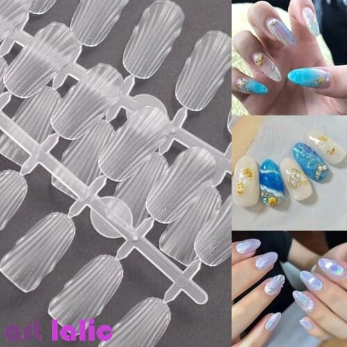 240Pcs Mermaid Seashell False Nail Tips Natural Clear For UV Gel Polish Display Practice Nail Art Pre-designed Fake Tip