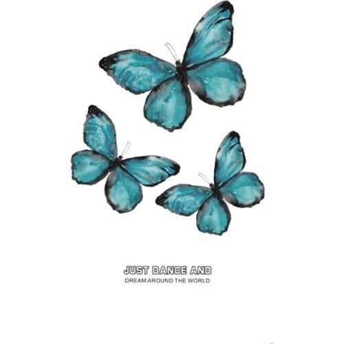 Blue Butterfly Clothing Badges Patches Diy Accessory Iron On Clothes Fashion Stickers Heat Transfer Applique On Clothes