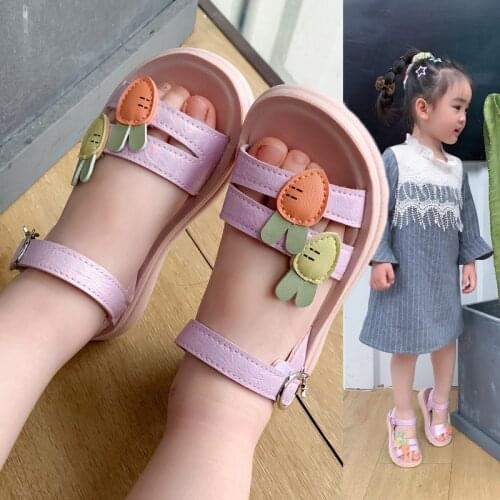 Butterfly Non-slip Soft Casual Girls Sandals Kids Princess Shoes For Summer Flats Beach Sandal Children cartoon Suitable 2-12T