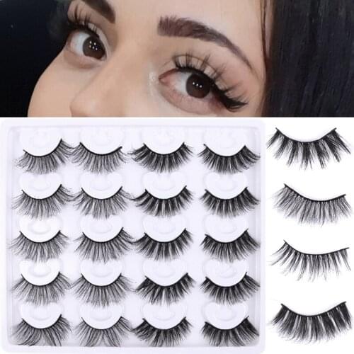 3D Mink False Eyelashes Handmade Natural Long Fluffy Voluminous Eye Lashes Eyelash Extension Handmade Eye Makeup Tools10 Pairs