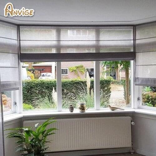 New Arrival Modern Cotton/Linen Cloth Custom Flat Roman Shades Blinds For Windows ,Doors,Kitchen