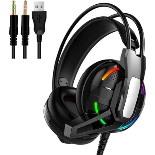 RGB Marquee Stereo Bass Wired Gaming Headset with Microphone for Xbox PC Gamer