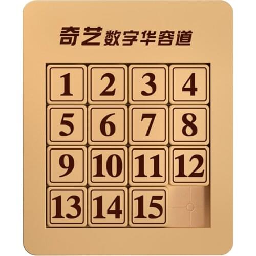 Qiyi 4x4 Number Sliding Game Cube Puzzle Toys For Family Playing Wooden Number Sliding Puzzle Toys For Children Kids Gift Toy