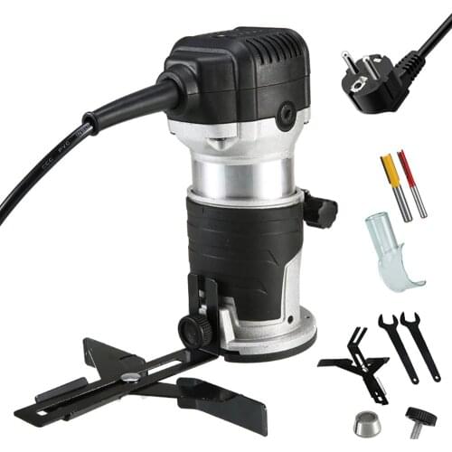 220V 2000W Wood Electric Hand Trimmer 6 Speeds Woodworking Engraving Slotting Trimming Hand Carving Machine Wood Router 1/4 8 mm