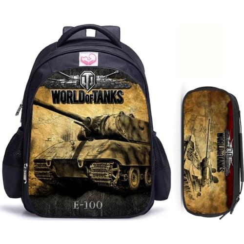 16 inch Game World Of Tanks Backpack Book Bag for Kids Men Backpacks Boys Children Schoolbag Teenagers Mochila
