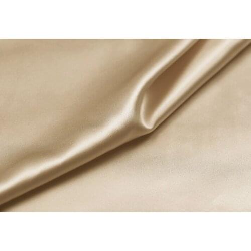 Howmay 100% pure silk charmeuse satin fabric 30m/m 114cm champagne 26# especially heavy weight for dress or cheongsam