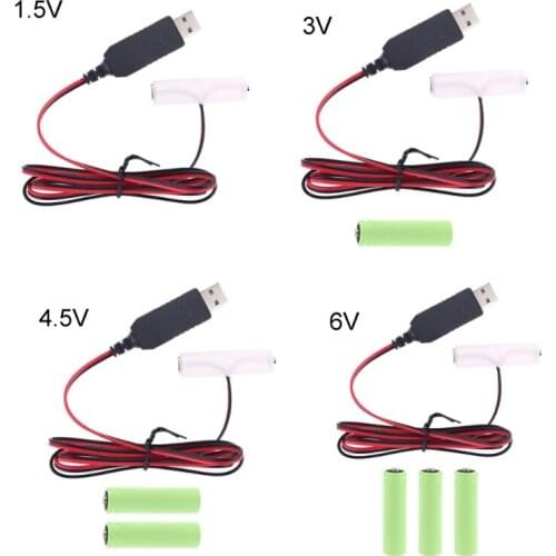EU Plug USB LR6 AA Battery Eliminator Replace 1-4Pcs AA Batteries for LED Lights Candle Toys Walkie Talkie LED Picture and more