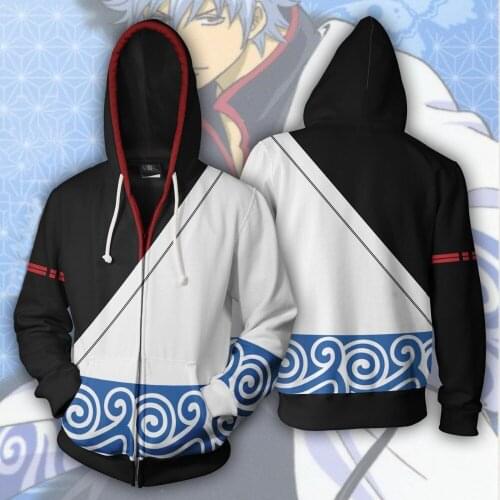 Anime Gintama Hoodies 3D Print Silver Soul Gintoki Sakata Hoodie Hoody Hip Hop Casual Coat Sweatshirts Hooded Casual Coat