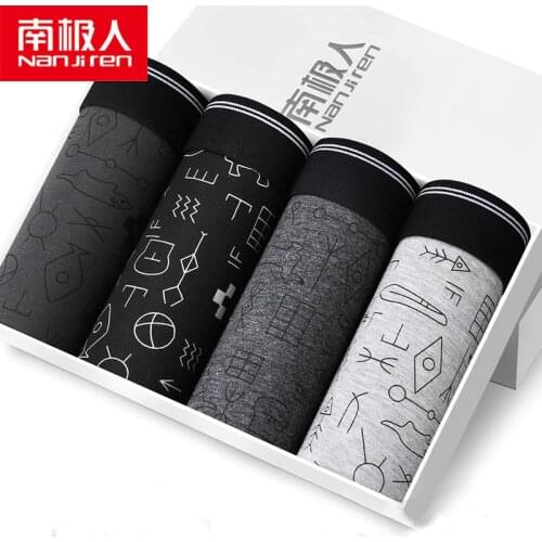 NANJIREN man Boxers Underwear Panties For Men Boxers letter Organic Natural Cotton Modal Boxers Men Ventilate Plus Size Boxers