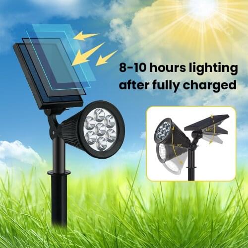 Outdoor Solar Lights RGB Led Solar Lawn Ground Lamp Outdoor Solar Spotlight IP65 Waterproof Garden Decoration Outdoor Lawn Light