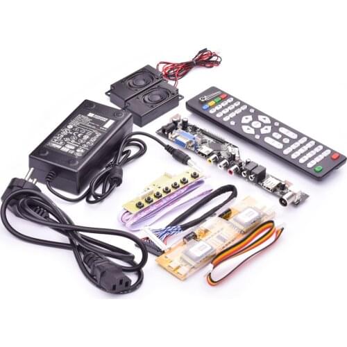 V53 universal TV lcd control board 10-42inch lvds driver board TV VGA AV USB DS.V53RL.BK full kit for LTM190M2
