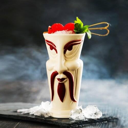 Japanese samurai tiki bar ceramic mug Hawaii cocktail glass personality totem tiki cup