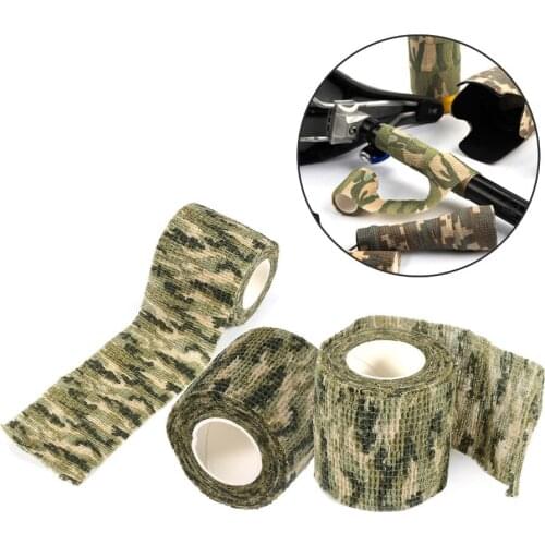 1pcs 5cmx4.5m Outdoor Tactical Army Camo Hunting Shooting Tool Camouflage Stealth Tape Bandage Wrap Waterproof Wrap Durable