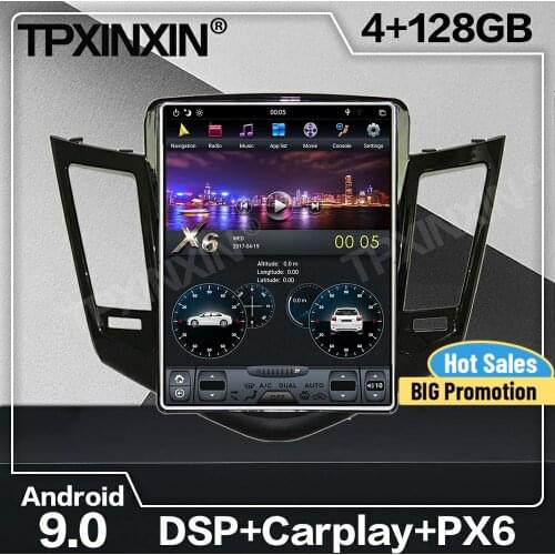 128G Tesla Screen Carplay Android 9 Car Radio 2 Din Stereo Receiver For Chevrolet Cruze 2009 2010 2011 2012 2013 GPS Audio Unit