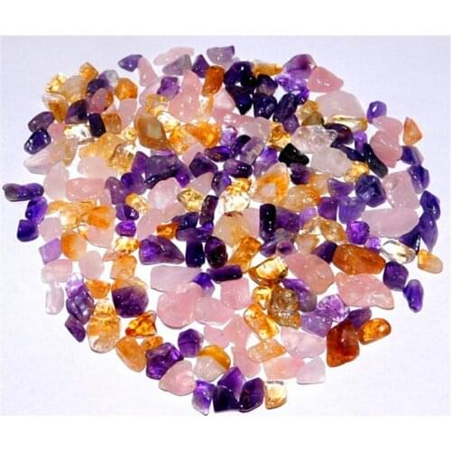 150g drop shipping Natural rose,amethyst,citrine Crystal gemstone reiki healing crystal loose tumble stone Multi Size sell
