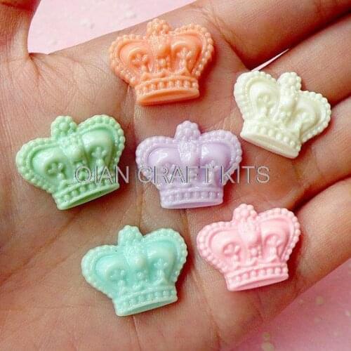 200pcs Crown Cabochon Mix Assorted Cabochon Set 21mm Jewelry Earrings Making Cell Phone Deco Decoden Scrapbooking