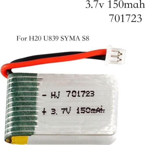 3.7v 150mah 30C For H20 U839 S8 M67 Battery RC Quadcopter Spare parts 3.7v LIPO Battery for H20 Battery for toy Helicopter 1pcs
